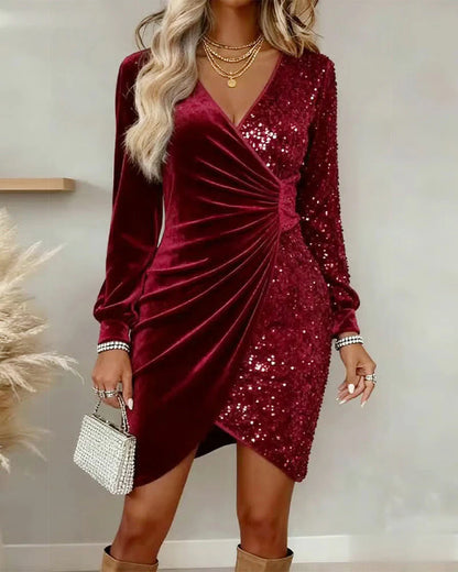 Carol |Vestido Midi Navideño con Escote en V